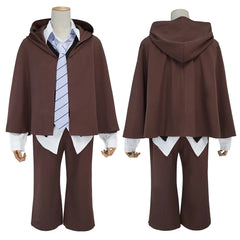 Astricos Edogawa Rampo Cosplay Costume - Premium Cape, Elastic Pants, Shirt, Vest, Tie, Hat - Ideal for Anime Fans - Astricos