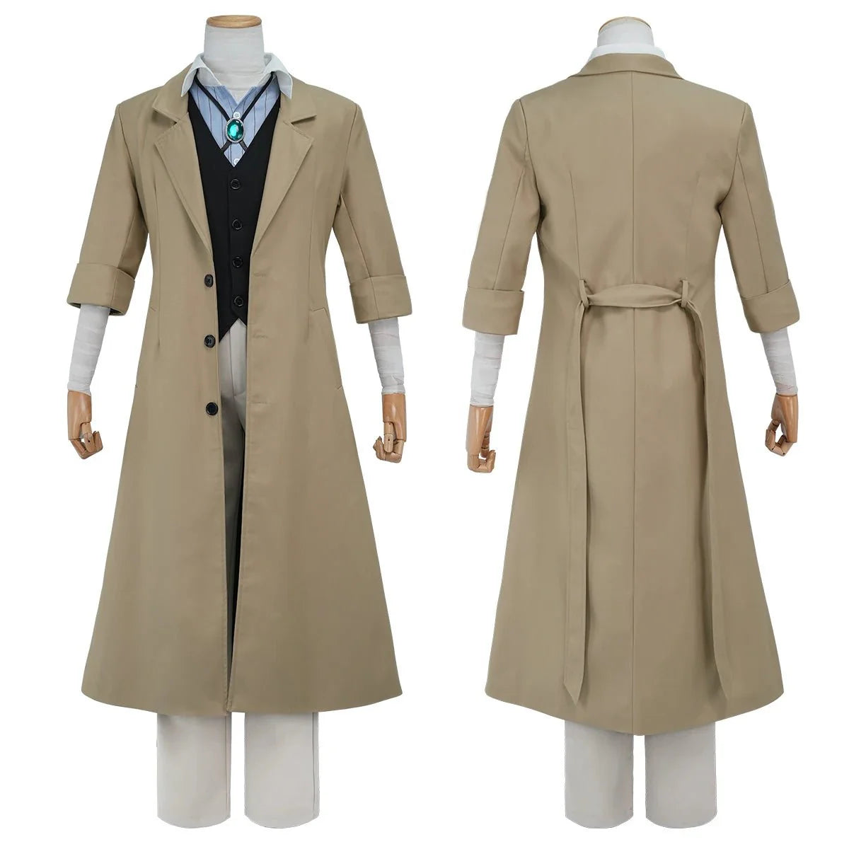 Astricos Dazai Osamu Cosplay Costume - Premium Anime Outfit with Wig, Coat, and Accessories - Astricos