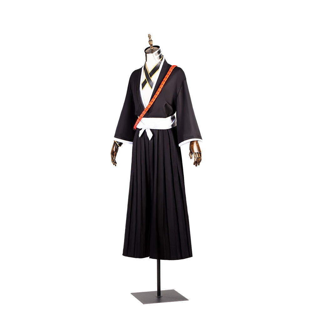 Astricos Ichigo Kurosaki Bleach Cosplay Costume with Wig, Black Top, and Pants for Halloween - Astricos