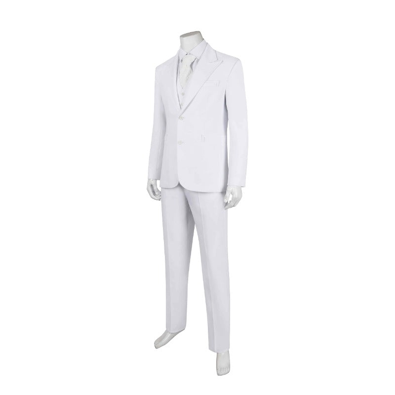 Astricos Joker 2 Arthur Fleck White Cosplay Costume Full Set - Suit, Shirt, Vest, Pants, Tie - Astricos