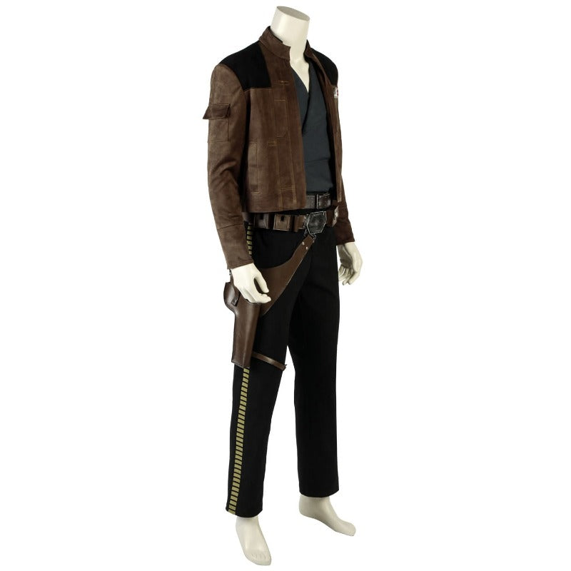 Astricos Han Solo Cosplay Costume Set - Top, Pant, Coat, Belt for Star Wars Fans - Astricos