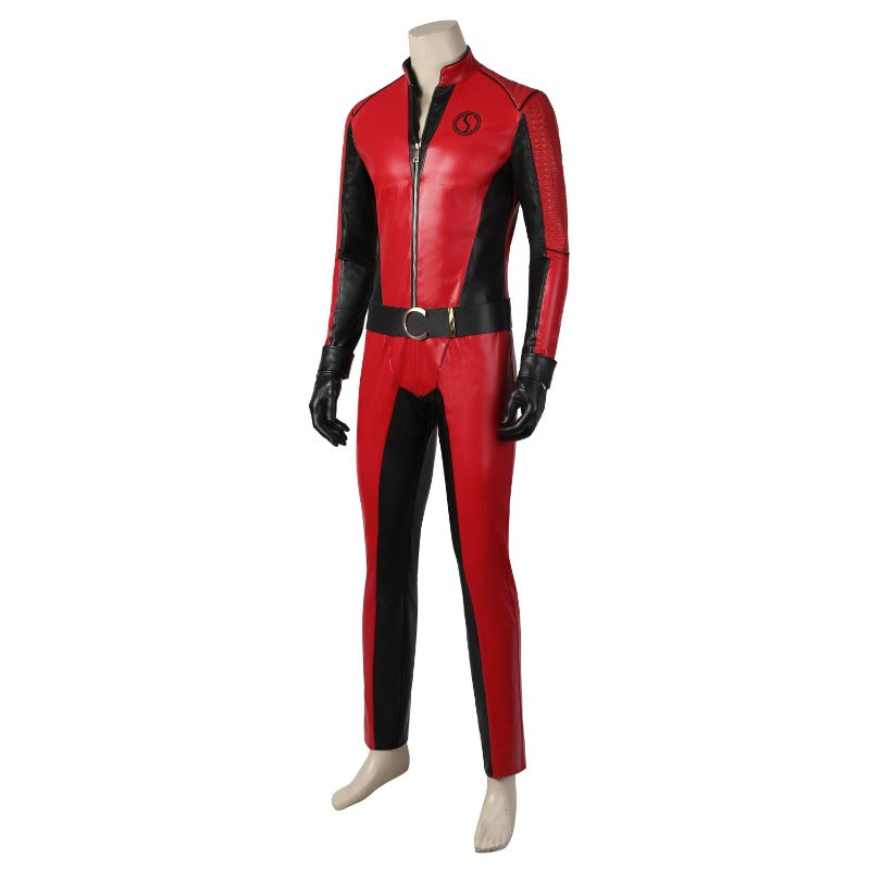 Astricos Ben Cosplay Costume - The Umbrella Academy Season 3 Red Leather Suit for Halloween - Astricos