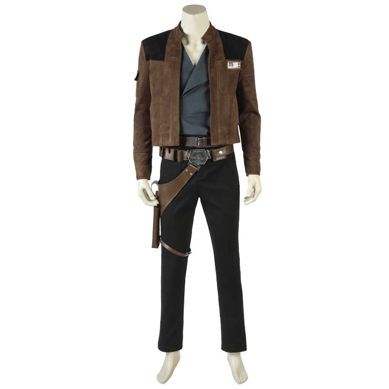 Astricos Han Solo Cosplay Costume Set - Top, Pant, Coat, Belt for Star Wars Fans - Astricos