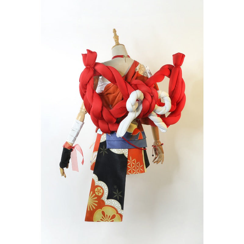 Astricos Yoimiya Cosplay Kimono Dress with Wig | Genshin Impact Inspired Outfit - Astricos