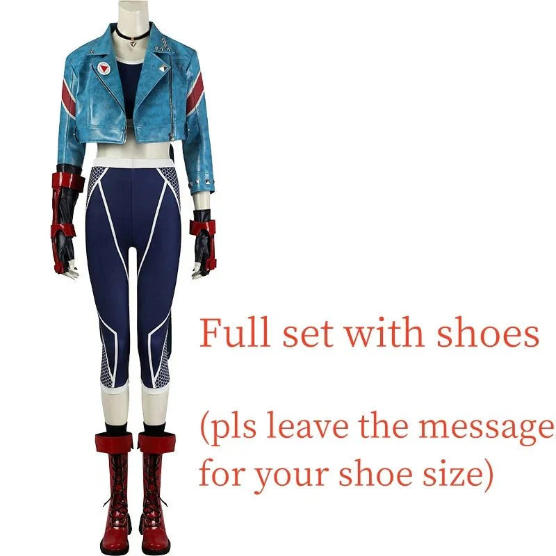 Astricos Cammy Cosplay Costume for Women - Punk Jacket, Crop Top, Pants Full Set for Halloween, Carnival, or Gaming Events - Astricos