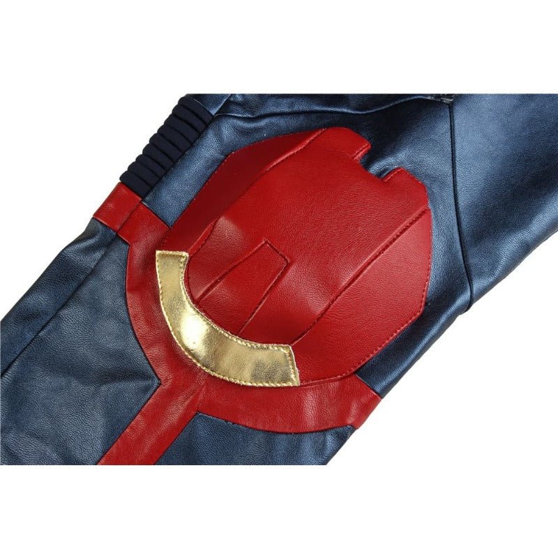 Astricos Metallic Blue PU Leather Captain Marvel Cosplay Costume – Ideal for Marvel Enthusiasts - Astricos