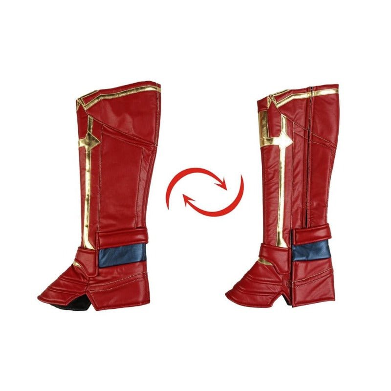 Astricos Metallic Blue PU Leather Captain Marvel Cosplay Costume – Ideal for Marvel Enthusiasts - Astricos