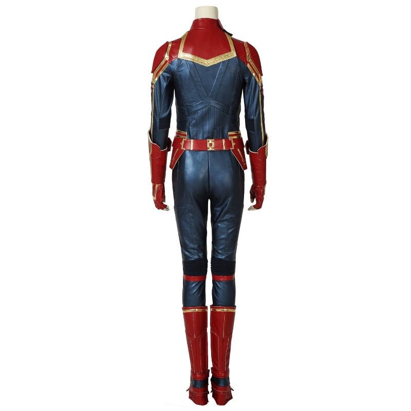 Astricos Metallic Blue PU Leather Captain Marvel Cosplay Costume – Ideal for Marvel Enthusiasts - Astricos