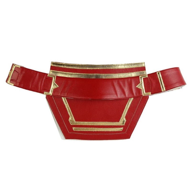 Astricos Metallic Blue PU Leather Captain Marvel Cosplay Costume – Ideal for Marvel Enthusiasts - Astricos