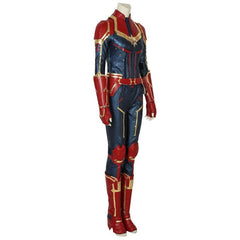 Astricos Metallic Blue PU Leather Captain Marvel Cosplay Costume – Ideal for Marvel Enthusiasts - Astricos