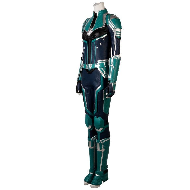 Captain Marvel Starforce Turquoise PU Leather Cosplay Costume | Astricos - Astricos