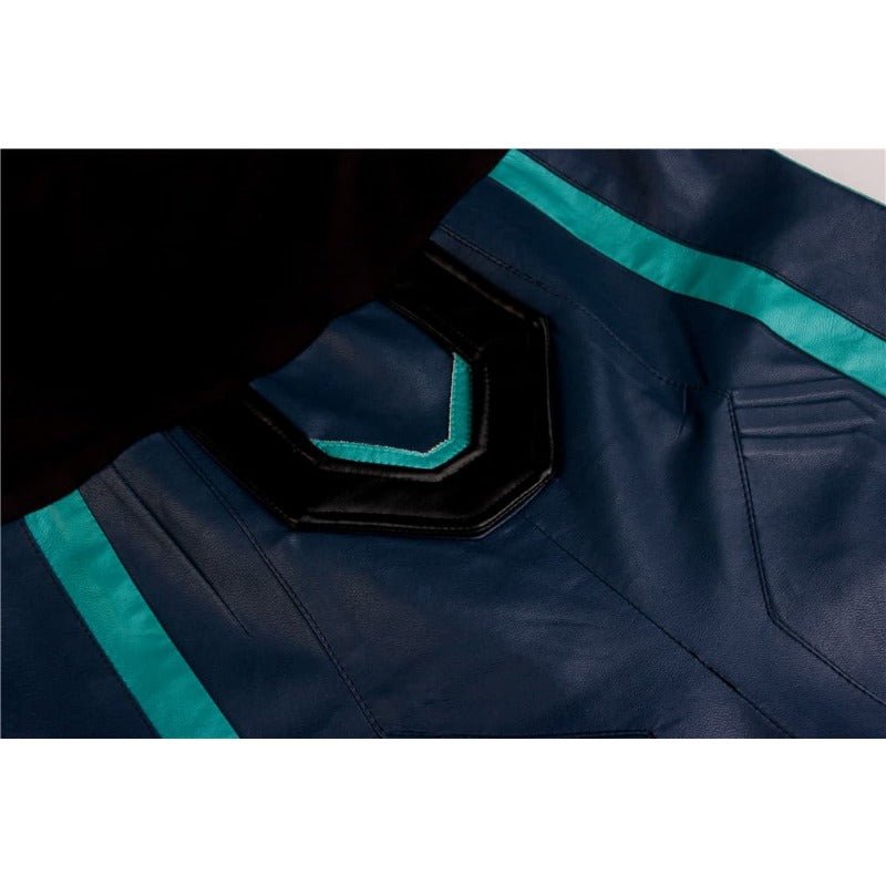 Captain Marvel Starforce Turquoise PU Leather Cosplay Costume | Astricos - Astricos