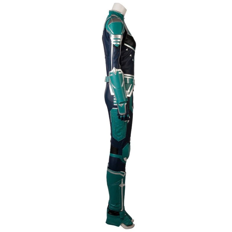 Captain Marvel Starforce Turquoise PU Leather Cosplay Costume | Astricos - Astricos