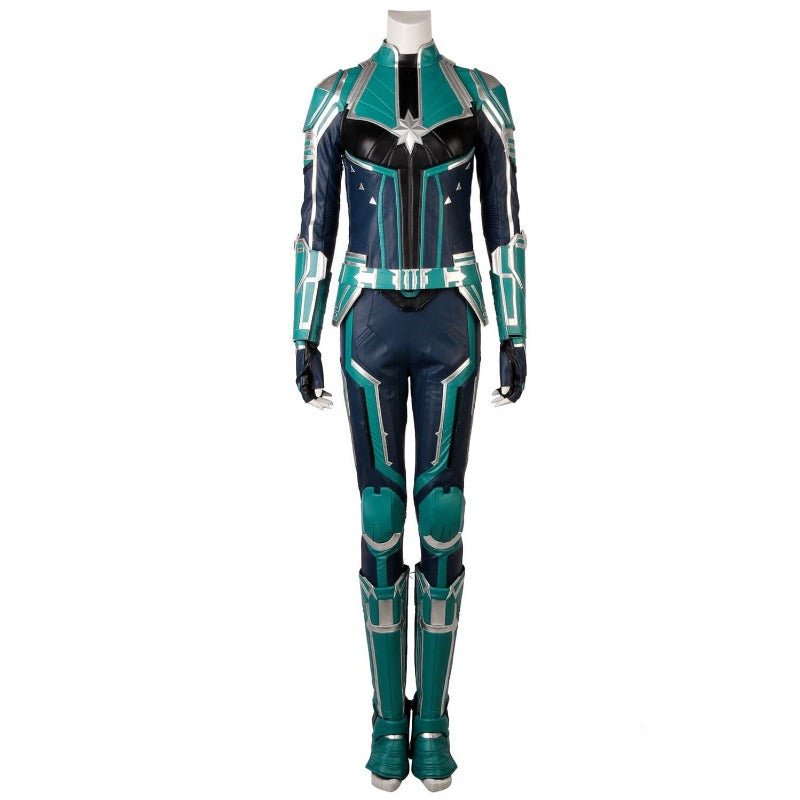 Captain Marvel Starforce Turquoise PU Leather Cosplay Costume | Astricos - Astricos