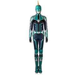 Captain Marvel Starforce Turquoise PU Leather Cosplay Costume | Astricos - Astricos