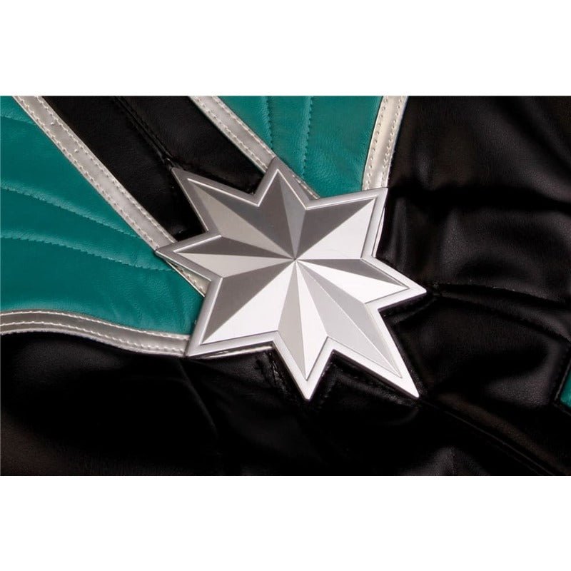 Captain Marvel Starforce Turquoise PU Leather Cosplay Costume | Astricos - Astricos