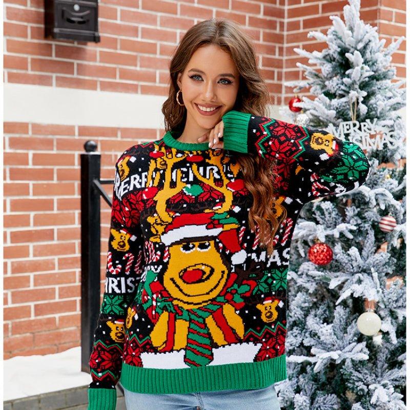 Astricos Festive Snowman Sweater 2024 | Cozy Alpaca Christmas Knitted Pullover for Winter - Astricos