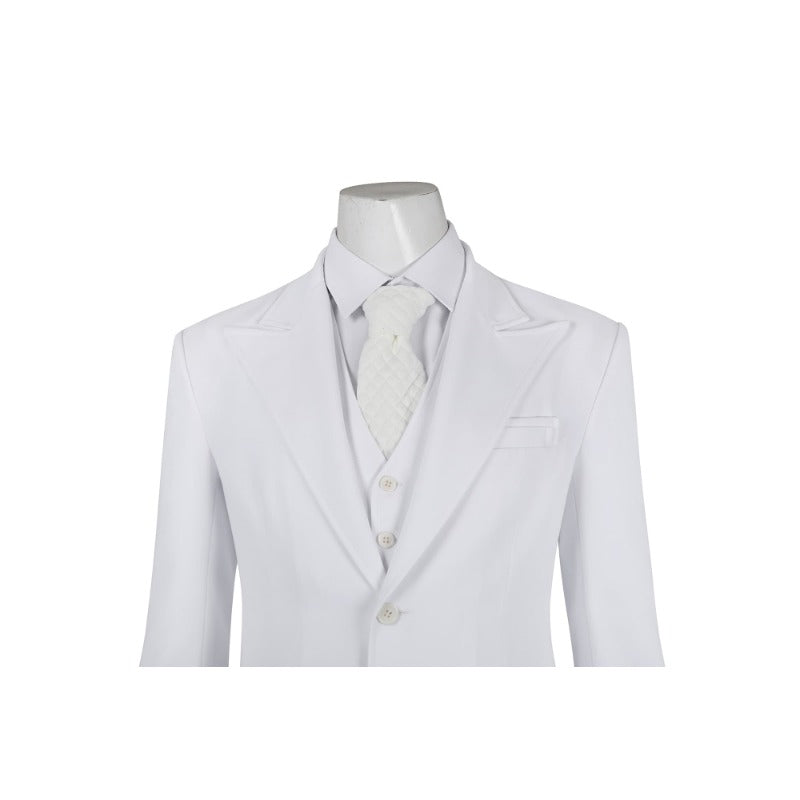 Astricos Joker 2 Arthur Fleck White Cosplay Costume Full Set - Suit, Shirt, Vest, Pants, Tie - Astricos