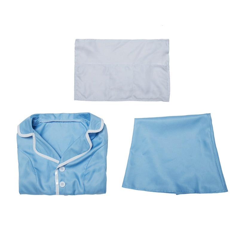 Astricos Waitress the Musical Inspired Cosplay Costume – Blue Maid Uniform Dress with Apron for Women - Astricos