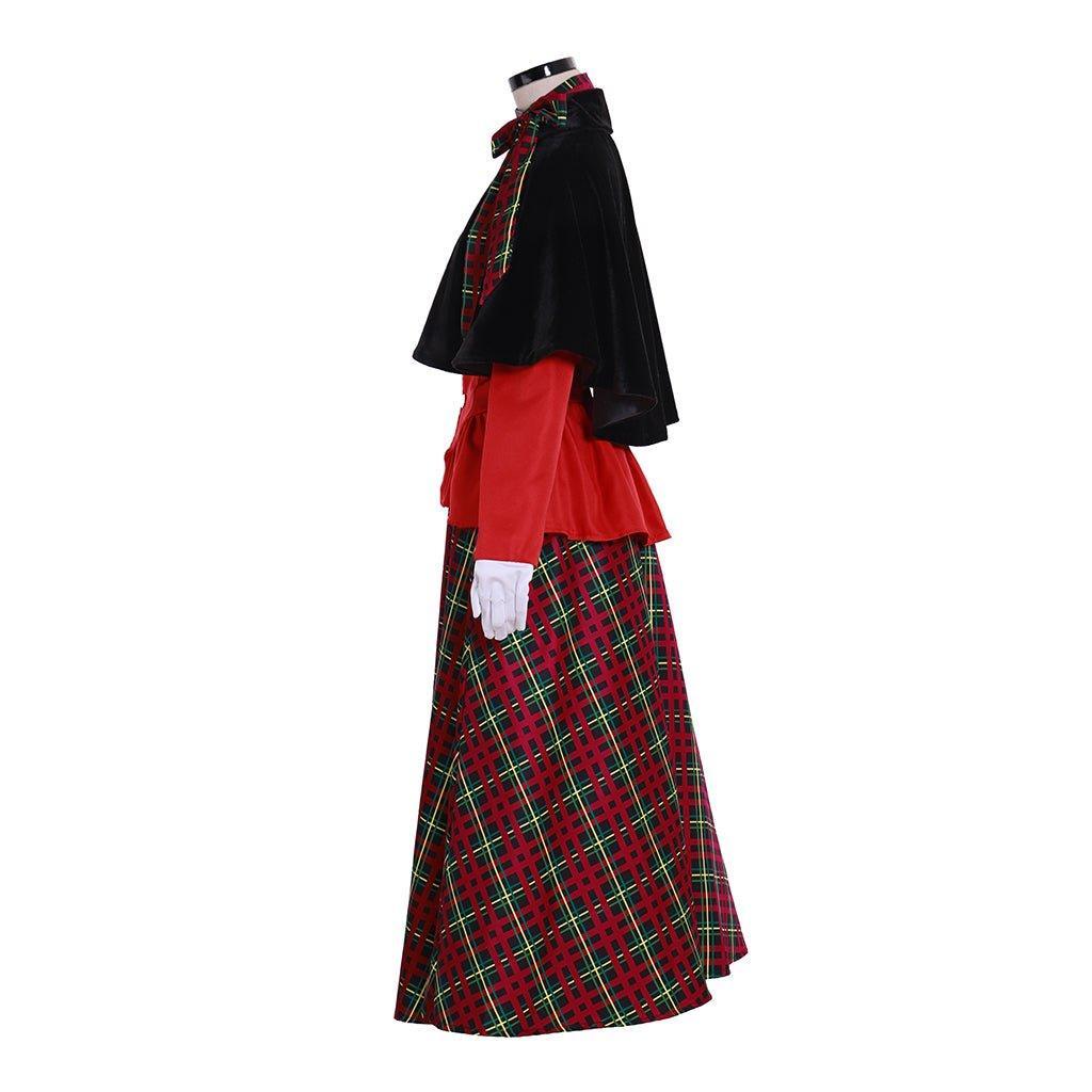 Astricos Victorian Caroler Costume | Elegant Yuletide Lady Christmas Outfit - Astricos