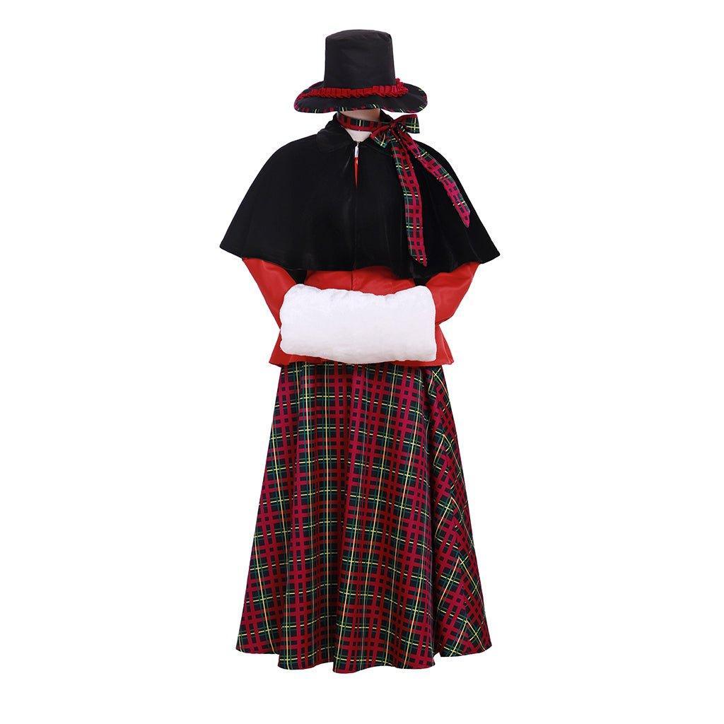 Astricos Victorian Caroler Costume | Elegant Yuletide Lady Christmas Outfit - Astricos