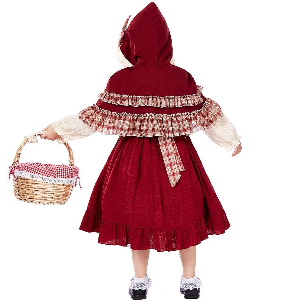 Astricos Children's Red Riding Hood Costume - Lolita Inspired Stage Play Dress - Astricos