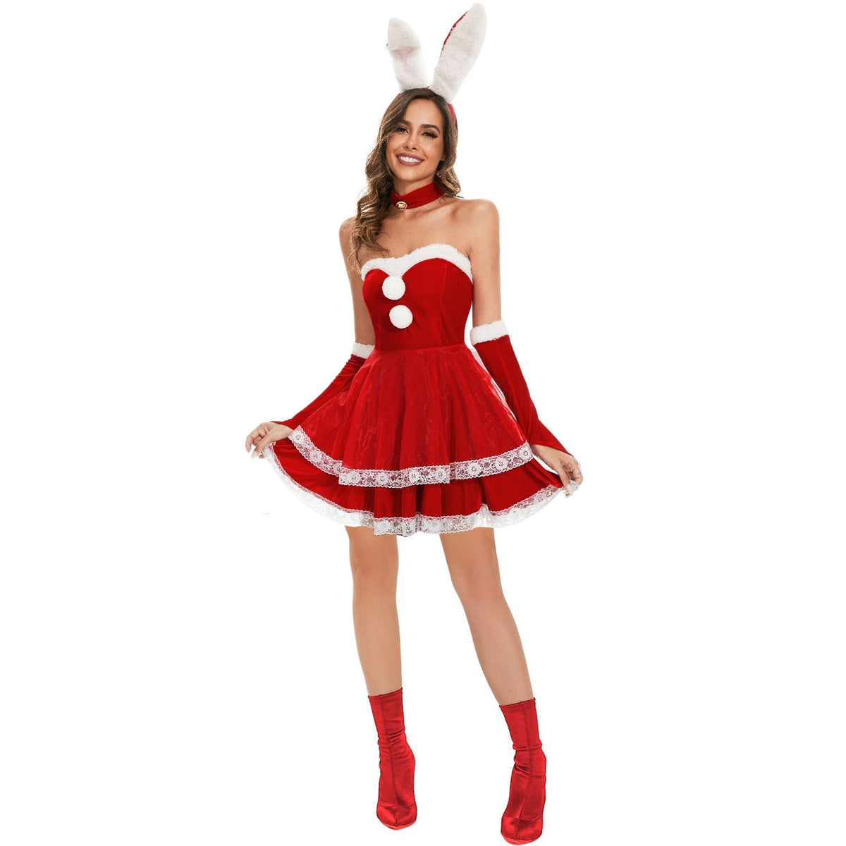 Astricos Christmas Bunny Dress - Festive Rabbit Costume for Holiday Parties - Astricos