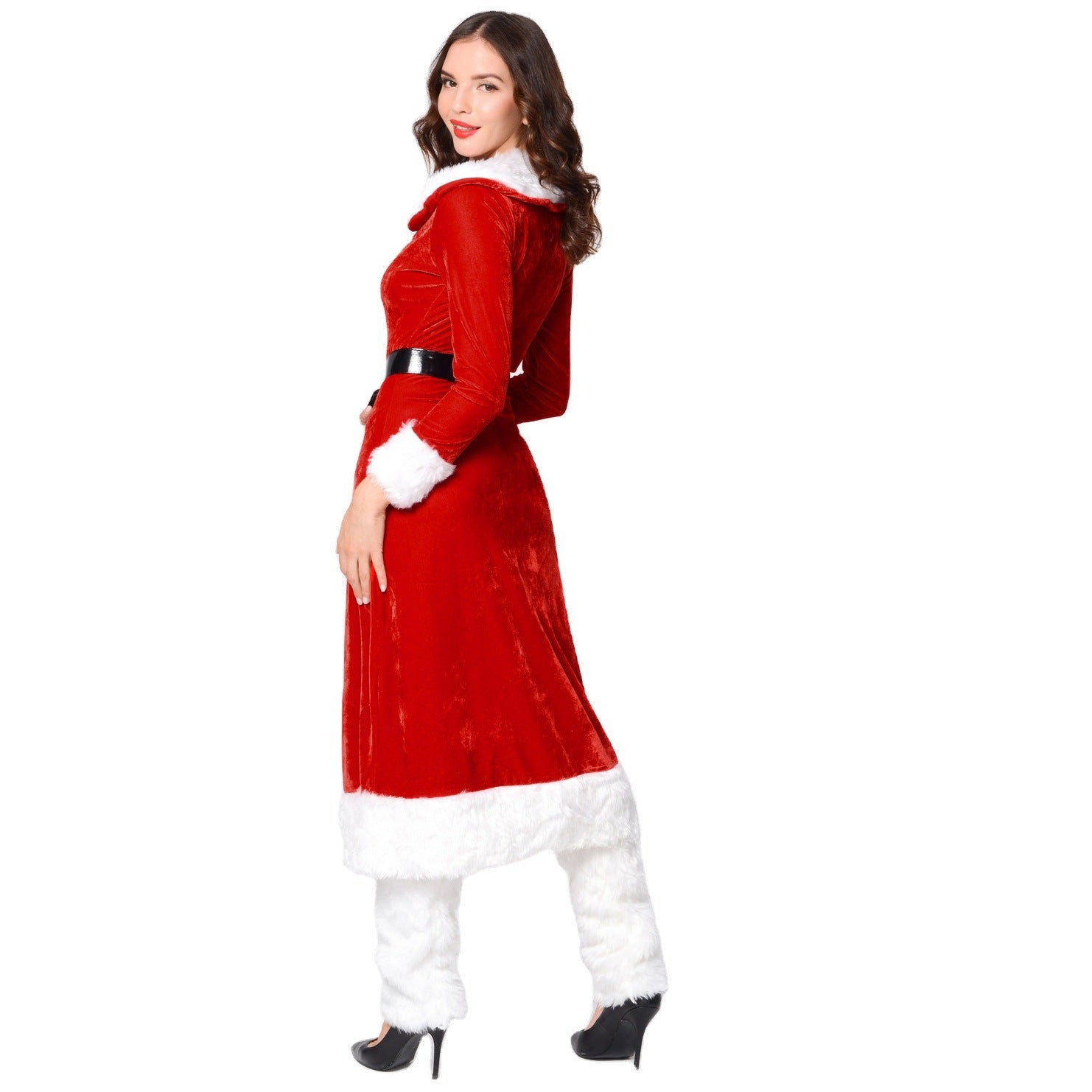 Astricos Christmas Cape Dress: Glamorous Long-Sleeved Holiday Outfit - Astricos