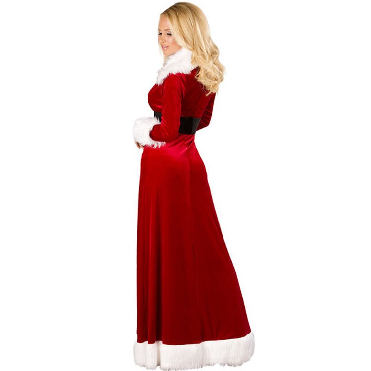 Astricos Christmas Cape Dress: Glamorous Long-Sleeved Holiday Outfit - Astricos