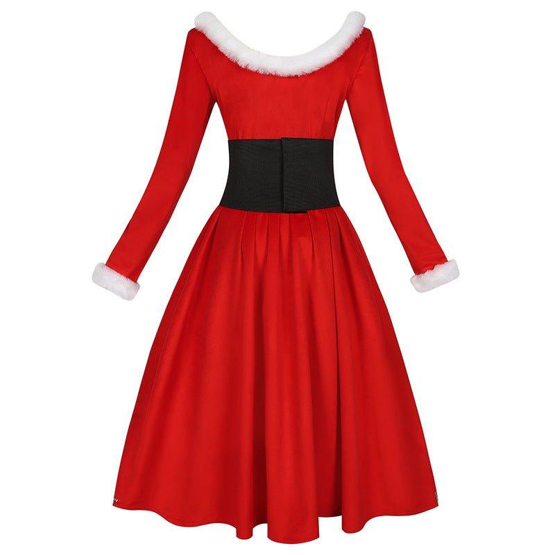 Astricos Festive Red Velvet Dress - Perfect for Christmas Cosplay and Holiday Parties - Astricos