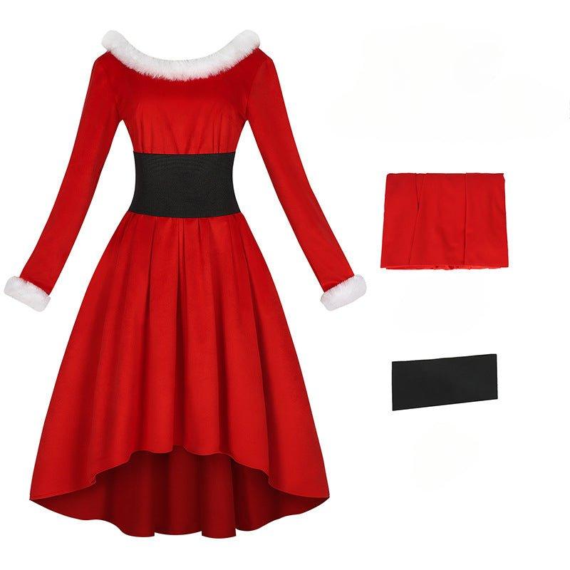 Astricos Festive Red Velvet Dress - Perfect for Christmas Cosplay and Holiday Parties - Astricos