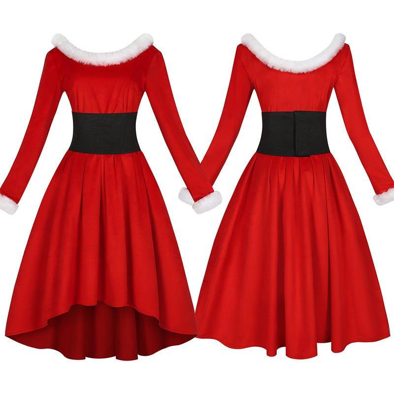 Astricos Festive Red Velvet Dress - Perfect for Christmas Cosplay and Holiday Parties - Astricos