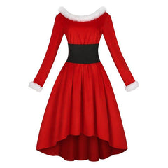 Astricos Festive Red Velvet Dress - Perfect for Christmas Cosplay and Holiday Parties - Astricos