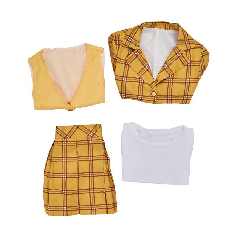 Astricos Clueless Cher Costume for Women - Iconic 90s Yellow Plaid Schoolgirl Look - Astricos