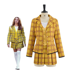 Astricos Cher Horowitz Clueless Cosplay Costume - Yellow Plaid School Uniform for Halloween - Astricos