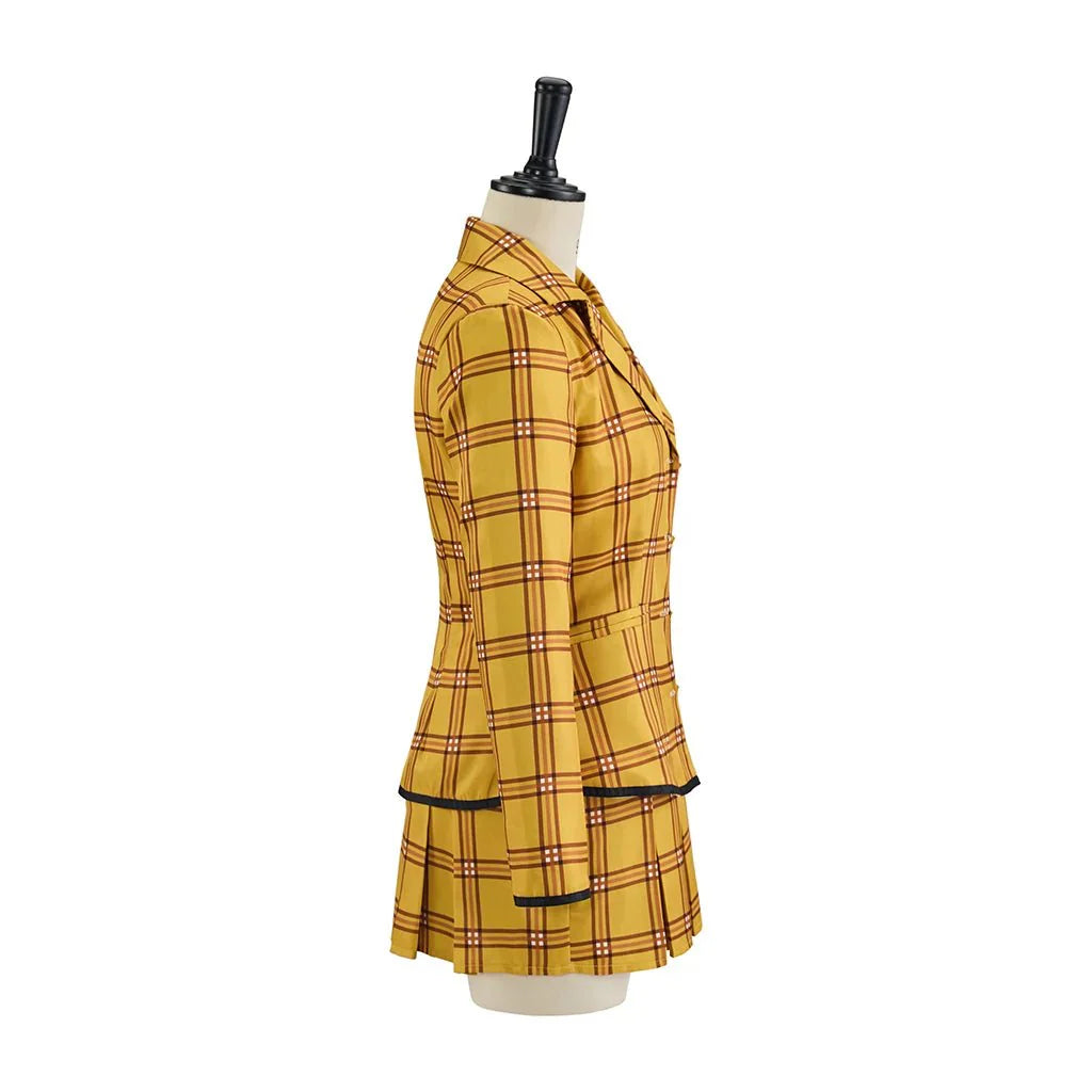 Astricos Cher Horowitz Clueless Cosplay Costume - Yellow Plaid School Uniform for Halloween - Astricos