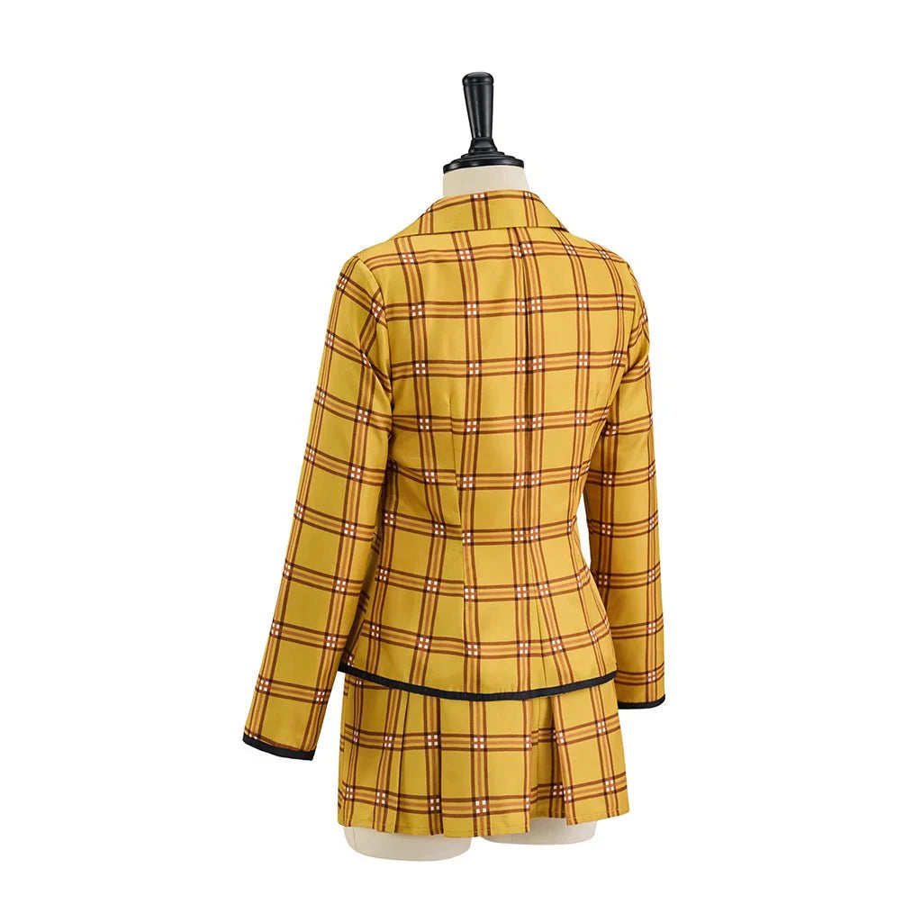 Astricos Cher Horowitz Clueless Cosplay Costume - Yellow Plaid School Uniform for Halloween - Astricos