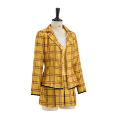 Astricos Cher Horowitz Clueless Cosplay Costume - Yellow Plaid School Uniform for Halloween - Astricos