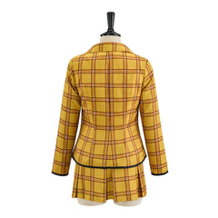 Astricos Cher Horowitz Clueless Cosplay Costume - Yellow Plaid School Uniform for Halloween - Astricos