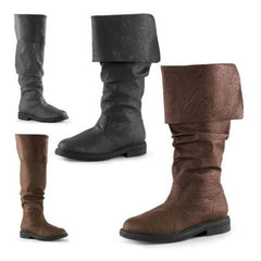 Astricos Renaissance Boots - Medieval Pirate Gothic Cosplay Mid-Calf Flat Boots for Men & Women - Astricos