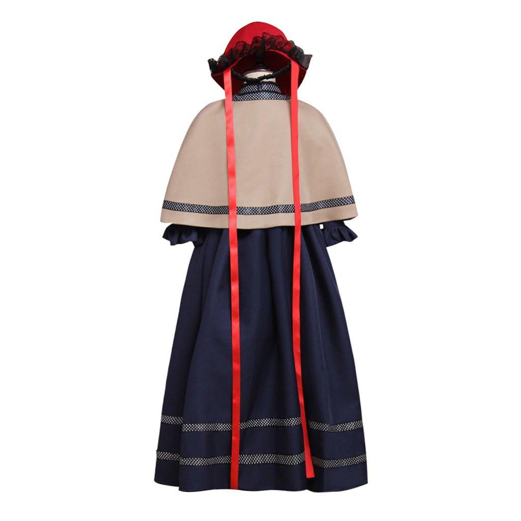 Exclusive Girls Medieval Gothic Lolita Church Cosplay Costume with Cape and Hat – Fantasy Outfit for Events - Astricos