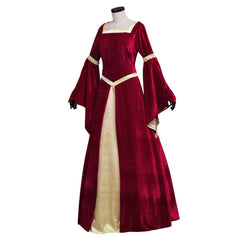 Exclusive Astricos Medieval Velvet Dress with Trumpet Sleeves for Women | Perfect for Weddings and Themed Parties - Astricos