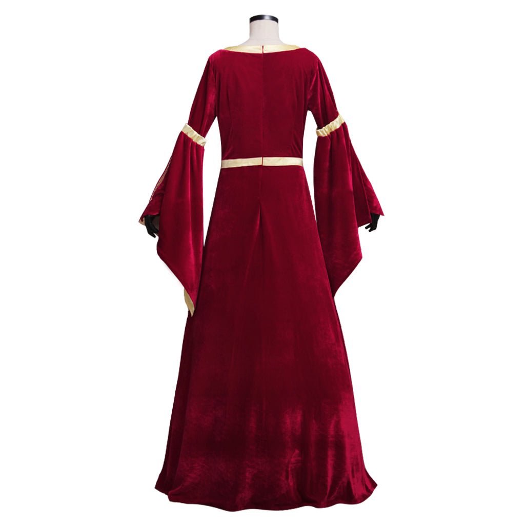 Exclusive Astricos Medieval Velvet Dress with Trumpet Sleeves for Women | Perfect for Weddings and Themed Parties - Astricos