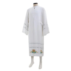 Exclusive Astricos Medieval Clergy Robe - White Cassock Cosplay Costume with Intricate Embroidery | Astricos Medieval Series - Astricos