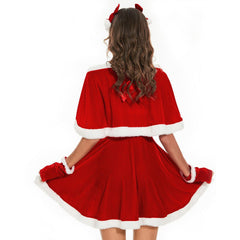 Astricos Festive Christmas Dress Set with Shawl, Perfect for Holiday Performances and Celebrations - Astricos