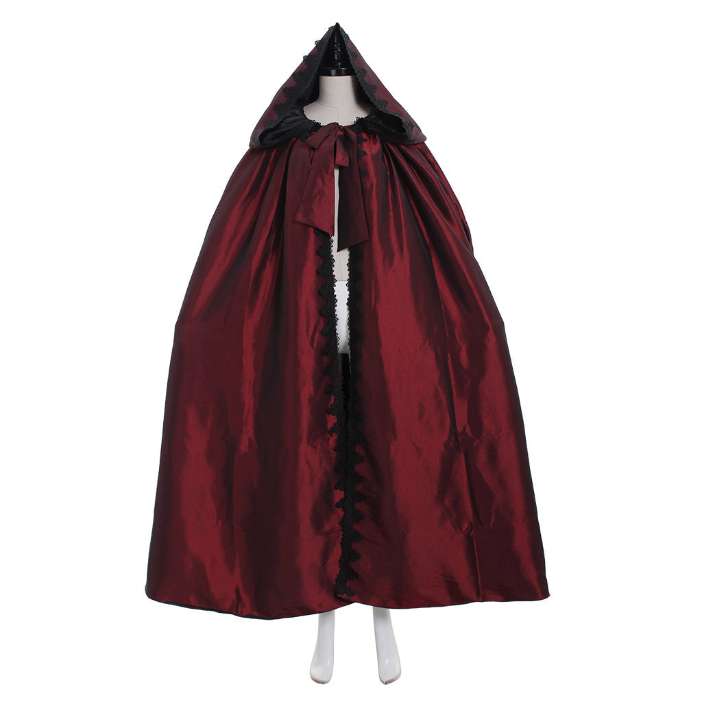 Elegant Victorian Red Cloak - Perfect for Halloween Cosplay and Gothic Events - Astricos