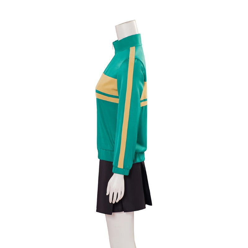 Astricos Kim Pine Cosplay Costume - Green Coat & Skirt Set for Women's Halloween - Astricos