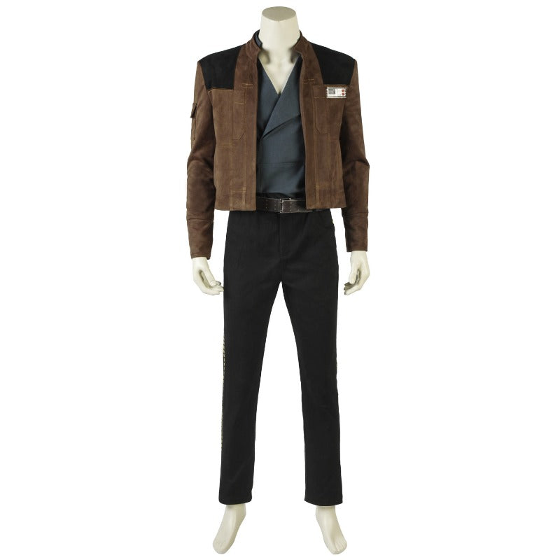 Astricos Han Solo Cosplay Set - Premium Suede Jacket, Leather Belt & Holster for Star Wars Fans - Astricos