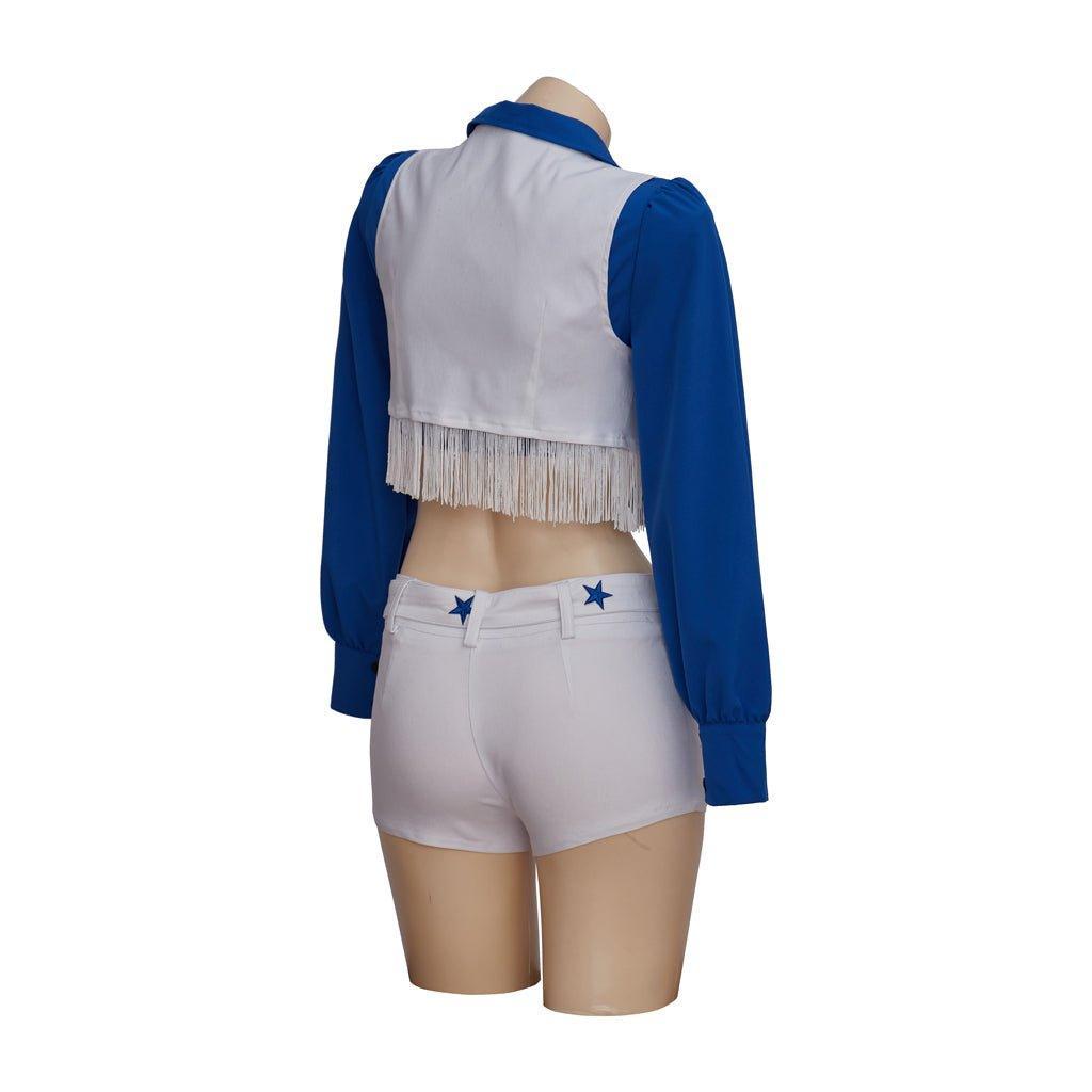 Astricos Sexy Blue and White Cheerleading Uniform for Women & Girls | Dallas Cowboy Cheerleader Cosplay Costume - Astricos