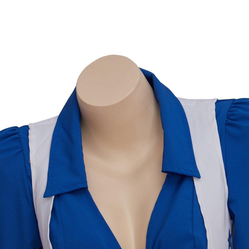 Astricos Sexy Blue and White Cheerleading Uniform for Women & Girls | Dallas Cowboy Cheerleader Cosplay Costume - Astricos